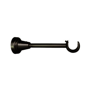 Consolă fier forjat simplă cu suport negru 20 mm, 2 buc/set
