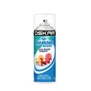 Vopsea Oskar Diamond verde inchis spray super lucios alb 400 ml