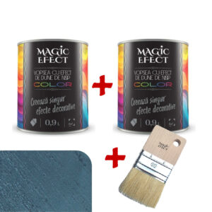 Pachet Magic Efect vopsea cu efect Dune de nisip Electric Blue, 0.9 l 1+1 gratuit + pensula