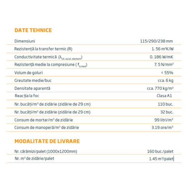 Caramida Evoceramic 1/2 29AR 115 x 290 x 238 mm - imagine 2