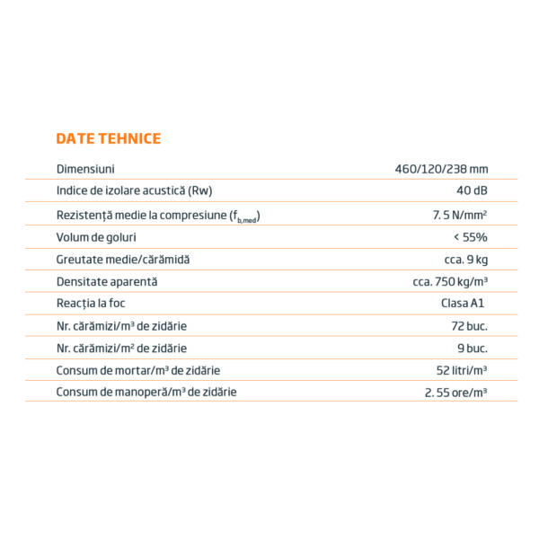 Caramida Evoceramic 12 NF 460 x 120 x 238 mm - imagine 2