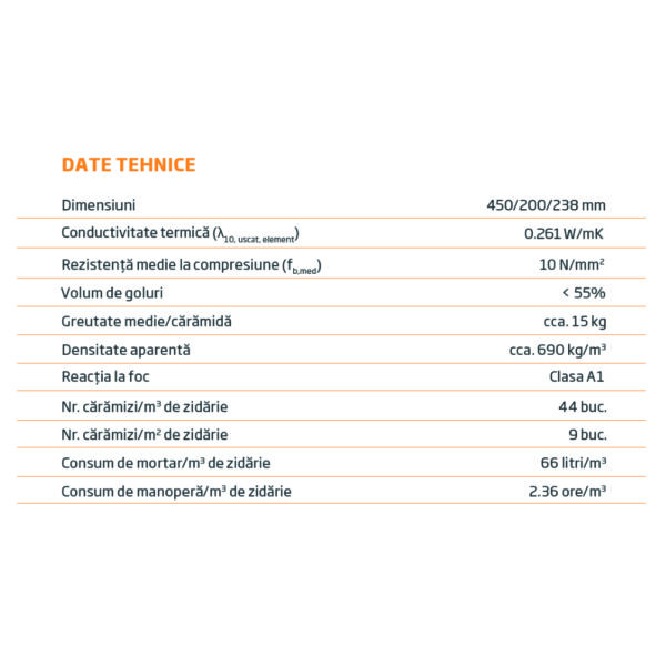 Caramida Evoceramic 20 NF 450 x 200 x 238 mm - imagine 2