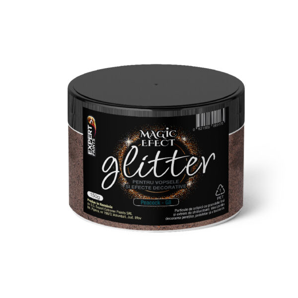 Sclipici / Glitter maro / peacock 150 gr. G8 pentru vopsele si efecte decorative
