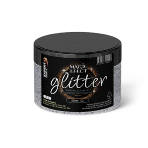 Sclipici / Glitter argintiu 150 gr. G2 pentru vopsele si efecte decorative