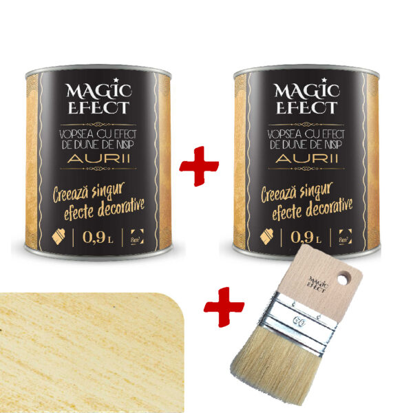 Pachet Magic Efect vopsea cu efect Dune de nisip Golden Flame 02 - 1+1 gratuit + pensula
