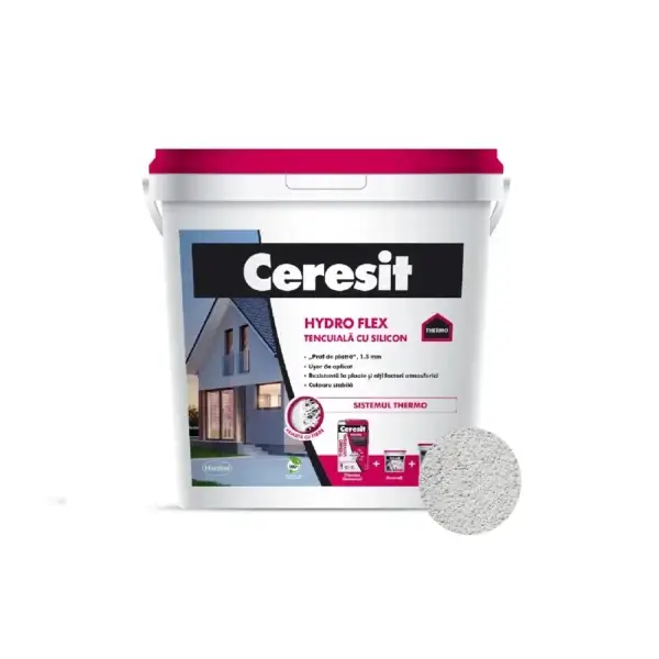 Tencuiala cu silicon Ceresit Hydro Flex Nebraska 2 - 25KG