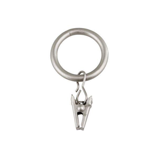 Inel cu clemă fier forjat nichel-satinat 20 mm, 10 buc/set