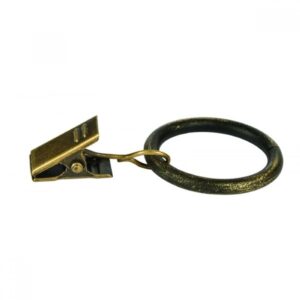 Inel cu clemă fier forjat negru-auriu 20 mm, 10 buc/set