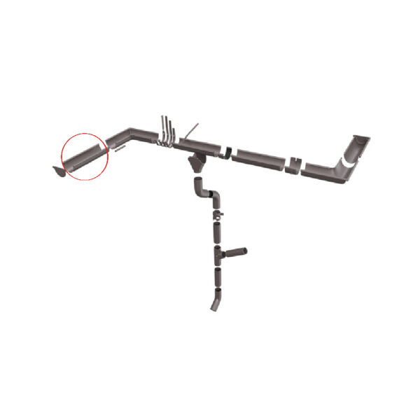Jgheab de scurgere metalic D125 mm, 2 m RAL8019 - imagine 2