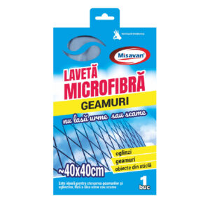 Lavetă microfibră pentru geam Misavan, 40 x 40cm, 1buc/set
