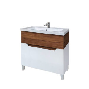 Set mobilier de baie alb / stejar 100 cm Premium Kolibri