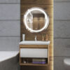 Set mobilier baie alb / stejar 80 cm Premium Oslo - imagine 2