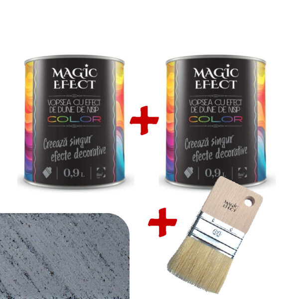 Pachet Magic Efect vopsea cu efect Dune de nisip Noble Gray 07 - 1+1 gratuit + pensula