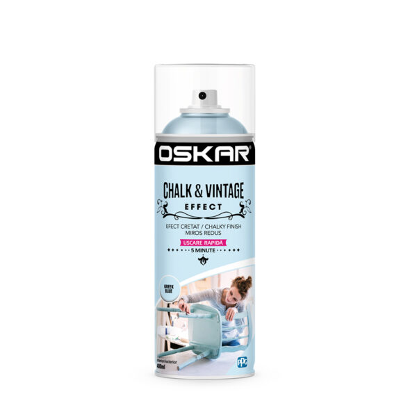 Oskar vopsea spray cu finisaj cretat, vintage Charcoal 400 ml