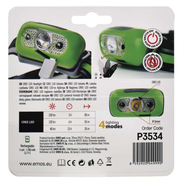 Lanternă frontală led 5W reîncărcabilă P3534 - imagine 3