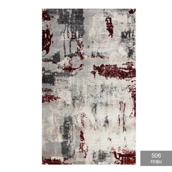 Covor modern 0,80 x 1,50 m galben / gri / maro / rosu /roz / turcoaz / verde Rose - imagine 8