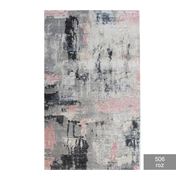 Covor modern 0,80 x 1,50 m galben / gri / maro / rosu /roz / turcoaz / verde Rose - imagine 7