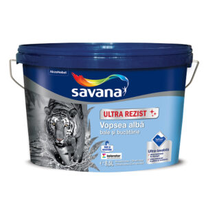 Savana Vopsea lavabila alba de interior 8.5 L Teflon Baie si Bucatarie