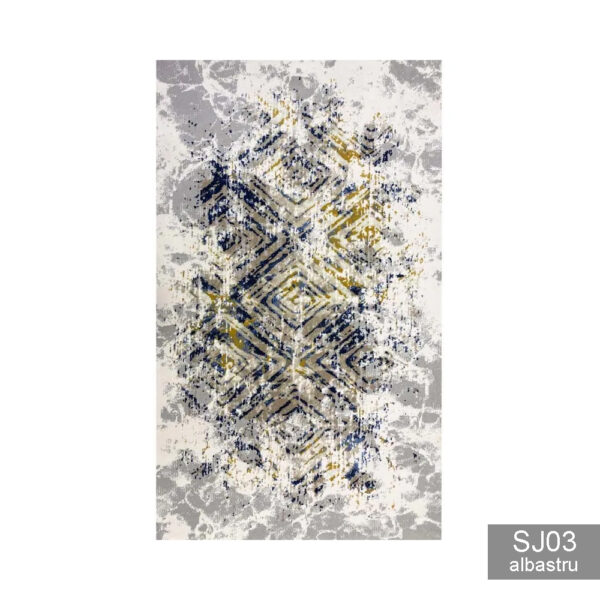Covor modern 1,50 x 2,30 m albastru / crem / gri / maro / rosu Sense - imagine 13