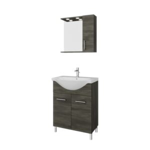 Mobilier de baie Rubino 65 cm baza cu 2 usi, lavoar si oglinda