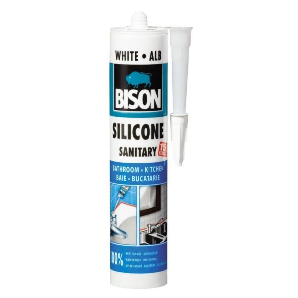 Silicon sanitar alb/transparent Bison 280 ml. - imagine 2