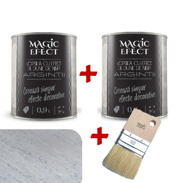 Pachet Magic Efect vopsea cu efect Dune de nisip Silver Sand 01 - 1+1 gratuit + pensula