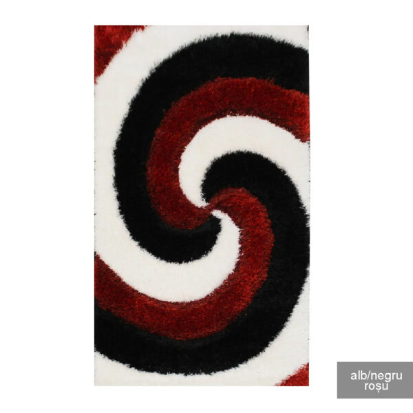 Covor pufos 3D 0,60 x 1,30 m rosu / negru / galben / albastru / gri Soft - imagine 3