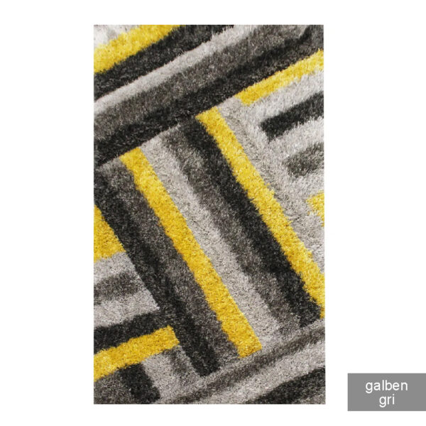 Covor pufos 3D 1,50 x 2,30 m rosu / negru / galben / albastru / gri Soft - imagine 11