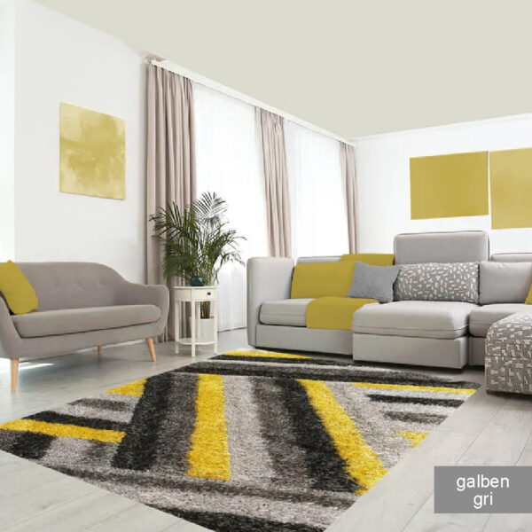 Covor pufos 3D 1,50 x 2,30 m rosu / negru / galben / albastru / gri Soft - imagine 12