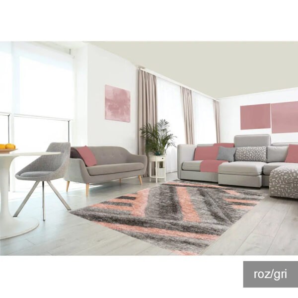 Covor pufos 3D 1,50 x 2,30 m rosu / negru / galben / albastru / gri Soft - imagine 2