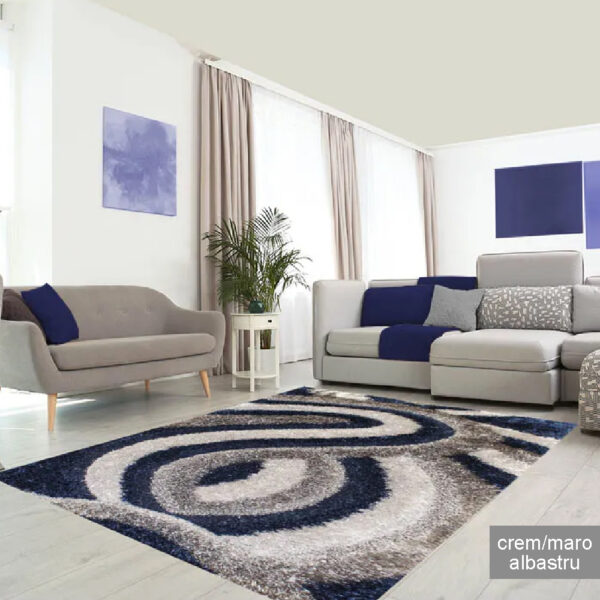 Covor pufos 3D 1,50 x 2,30 m rosu / negru / galben / albastru / gri Soft - imagine 4