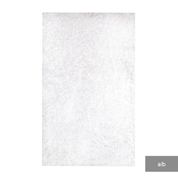 Covor pufos 1,25 x 2,00 m alb / albastru / galben / gri Soft simplu - imagine 8