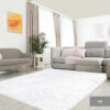Covor pufos 1,25 x 2,00 m alb / albastru / galben / gri Soft simplu - imagine 7