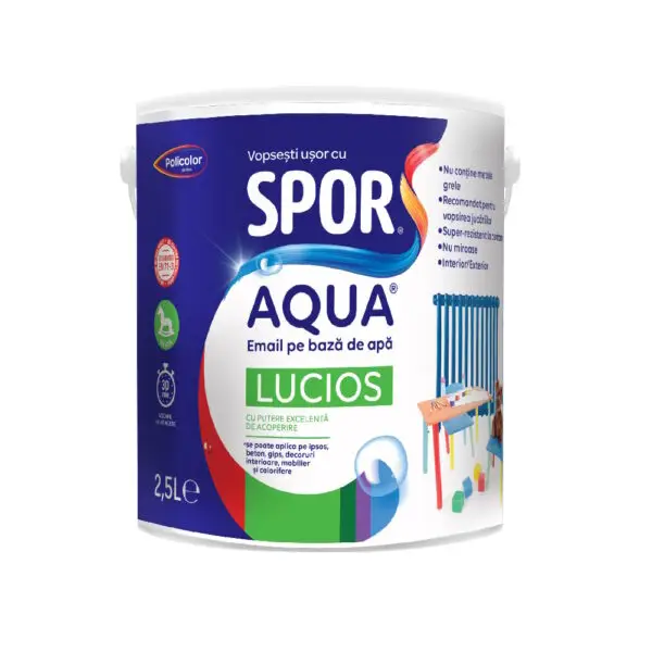 Email lucios pe baza de apa Spor Aqua maro 0,7l