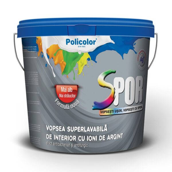 Spor vopsea superlavabila pentru interior cu ioni de argint 8,5 l