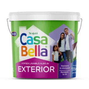 Vopsea lavabilă pentru exterior Casabella, albă, 15 L