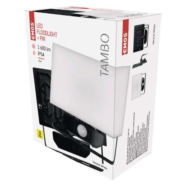 Proiector led cu senzor tambo 20W IP54 1600LM 4000K ZS2921