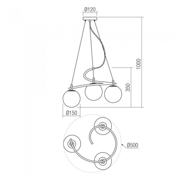 Lustra Smarter Volley 3xE14 - imagine 2