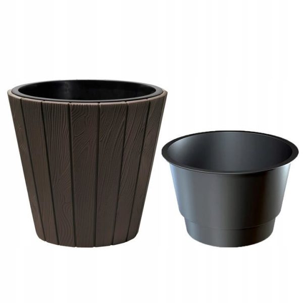 Ghiveci decorativ pentru flori rotund, maro, 48.8x45.7 cm 54 L - imagine 2