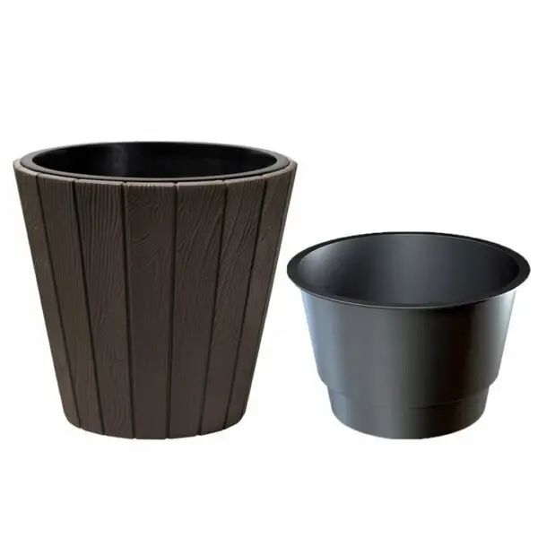 Ghiveci decorativ pentru flori rotund, maro, 48.8x45.7 cm 54 L - imagine 2
