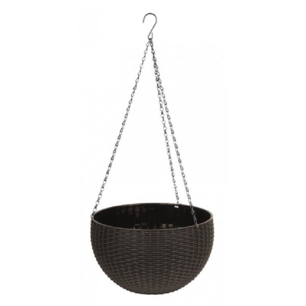 Ghiveci de flori suspendat maro 26x16 cm