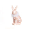 Decoratiune Paste iepuras roz/crem cu flori/ceramic roz perlat - imagine 3