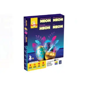 Vopsea cu autocolante neon pentru oua de Paste - 60 buc