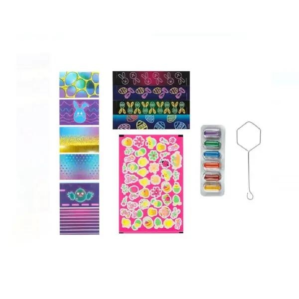 Vopsea cu autocolante neon pentru oua de Paste - 60 buc - imagine 2