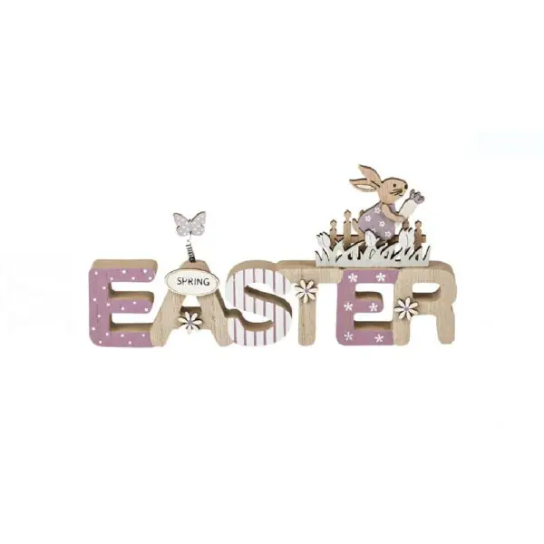 Decoratiune de Paste din lemn Easter (mov) - imagine 2