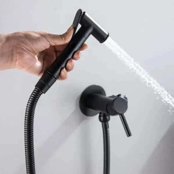 Dus igienic pentru bideu Lungo Loop negru REA-B8978 - imagine 2