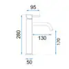 Baterie pentru lavoar Rea Lungo negru metalic REA-B0662 - imagine 4