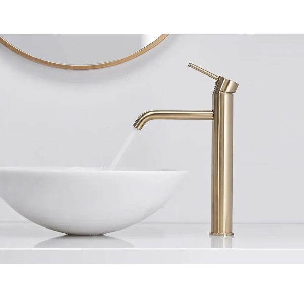 Baterie pentru lavoar Rea Lungo Gold auriu inalta REA-B9409 - imagine 4
