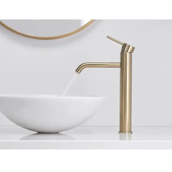 Baterie pentru lavoar Rea Lungo Gold auriu inalta REA-B9409 - imagine 4