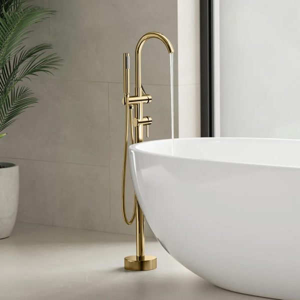 Baterie pentru cada Freestanding Rea Lungo Ortis Auriu Gold REA-B7430 - imagine 2